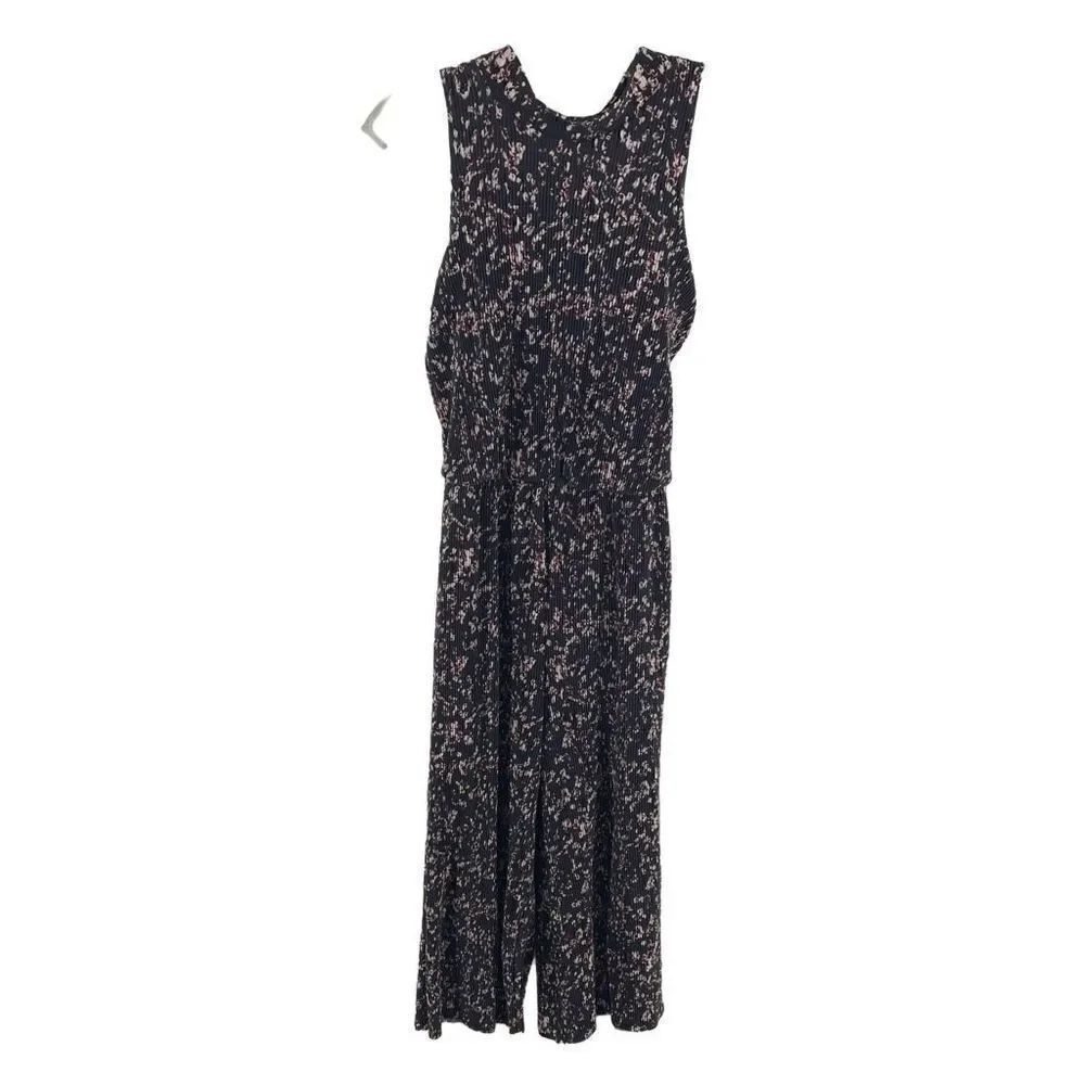 Xhilaration Women's Sleeveless Jumpsuit Floral Tie Knot Empire Waist Black XS